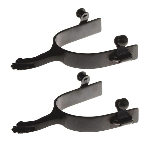 Jacks Imports Black Steel Side Rowel Spurs - 11047