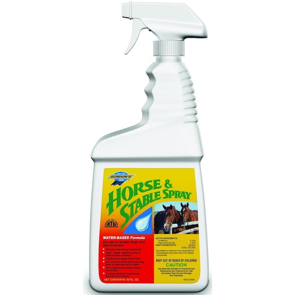 Gordons Horse and Stable Spray, Liquid, Yellow, Solvent, 1 qt - 7681112
