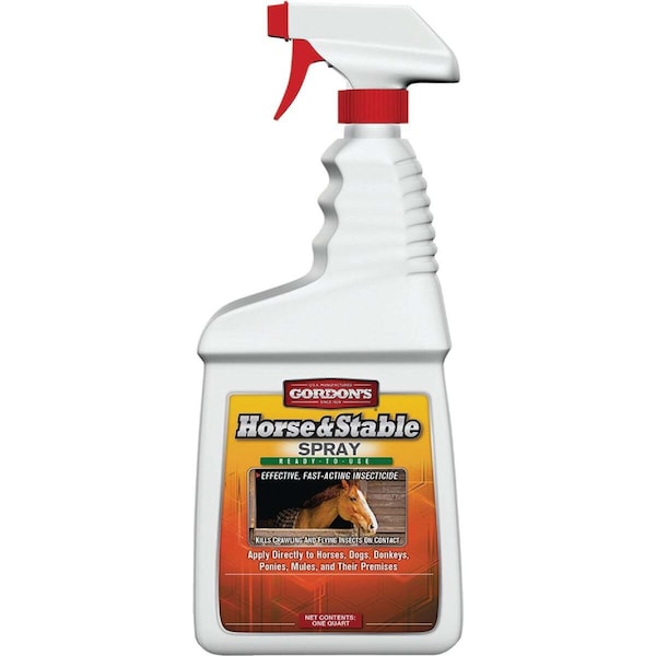 Gordons Horse and Stable Spray, Liquid, Yellow, Solvent, 1 qt - 7681112