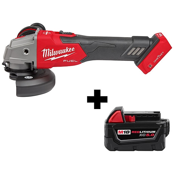 Milwaukee Tool M18 4-1/2"/5" Grinder, XC5.0 Bat Pack - 2883-20,48-11-1850