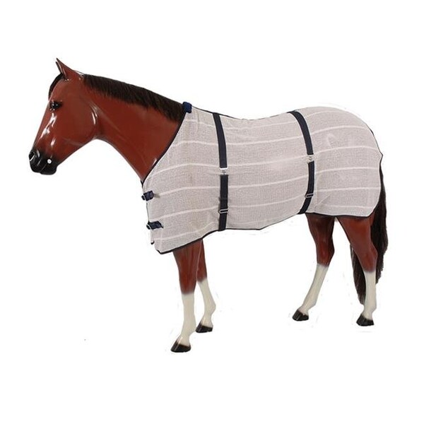 Jacks Jacks 1918-NAT-NV-78 Anti-Sweat Sheet; Natural & Navy - 78 in. - 1918-NAT-NV-78
