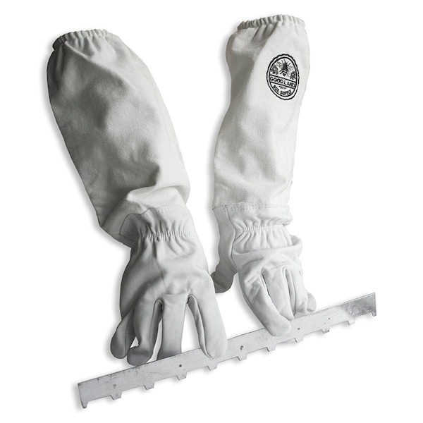 Good Land Bee Supply Sheep Skin Beekeeping Protective Gloves with Canvas Sleeves - XXL & Wide Beehive 10 Frames Spacer - GL-GLV-SPCR-XXL