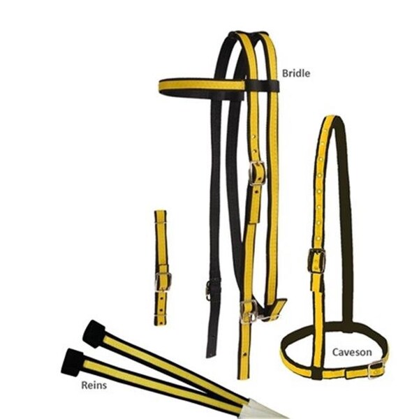 Jacks Jacks 453-BK-OR Two Tone Race Bridle Set; Black & Orange - 453-BK-OR