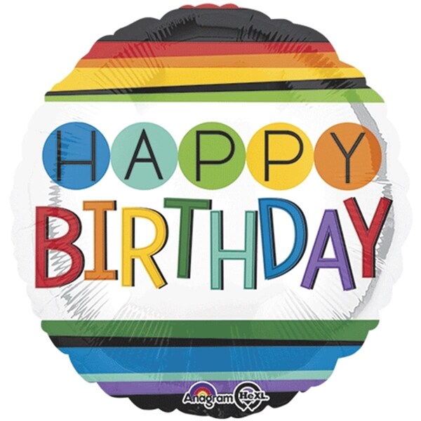 Loftus International 18 in. Rainbow Birthday Balloon, 12PK - A3-4429