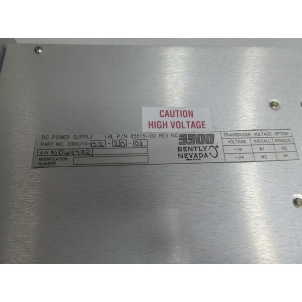 Bently Nevada 3300 SERIES MONITOR POWER SUPPLY MODULE - 3300/14-02-20-01
