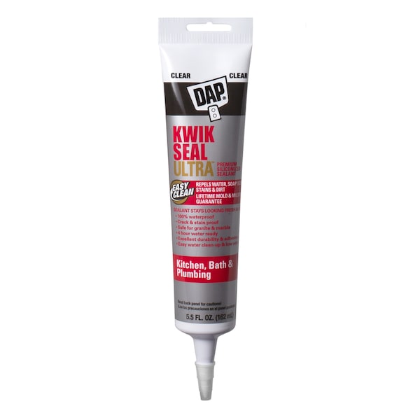 Dap DAP Kwik Seal Ultra Clear Siliconized Acrylic Kitchen and Bath Caulk Sealant 5.5 oz - 18915