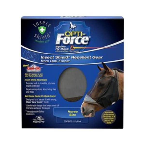 Roland Foods Opti-force Equine Fly Mask, Tan - Large - 667789