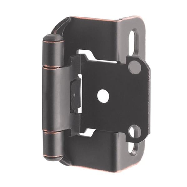 Hd A07550 ORB Amerock Decorative Half Wrap 0.5 in. Overlay Self Closing Cabinet Door Hinge; Oil Rubbed Brass - A07550 ORB