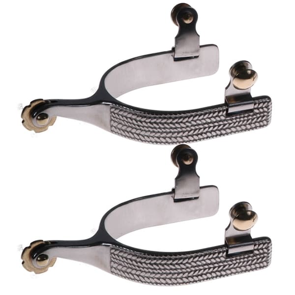 Jacks Imports Stainless Steel Basket Weave Spurs - 11080