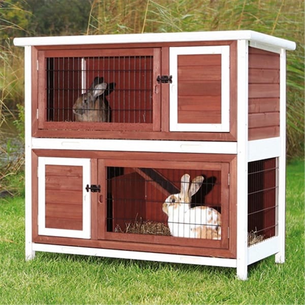 Trixie Pet Products 2-Story Rabbit Hutch- Medium - 62408
