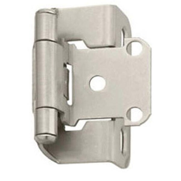 Hd A07550 G10 Amerock Decorative Half Wrap 0.5 in. Overlay Self Closing Cabinet Door Hinge; Satin Nickel pair - A07550 G10