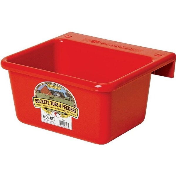 Little Giant Hook Over Feeder, 6 qt Volume, DuraFlex Plastic, Red - MF6RED