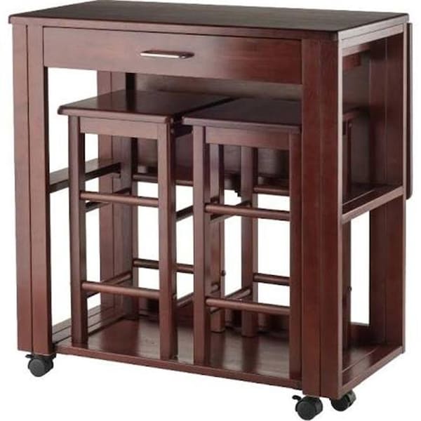 Winsome Trading Winsome Trading 94331 3 Piece Fremont Space Saver Set; Walnut - 94331