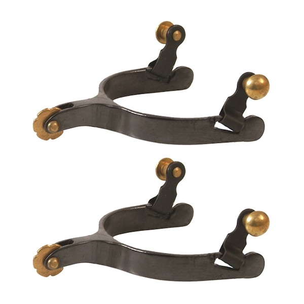 Jacks Imports Black Steel Short Shank Roping Spurs - 10463