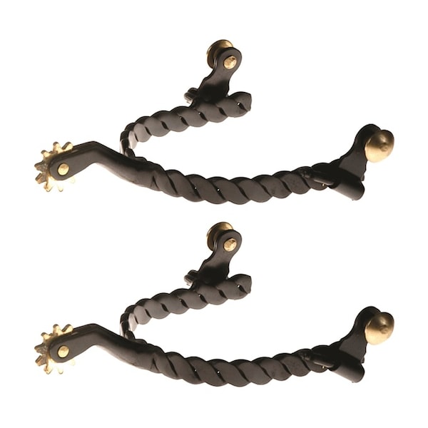 Jacks Imports Black Steel Twisted Spurs MEN - 112-M