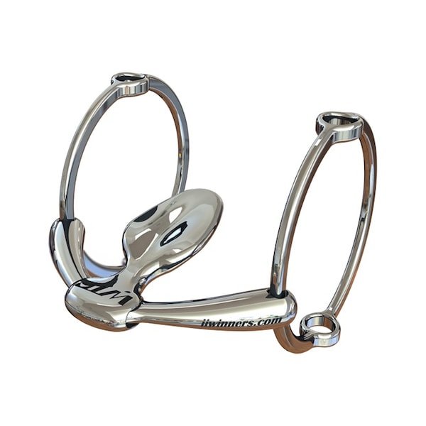 Winning Tongue Plate Polo Gag Bit with Extended Plate & 100mm Rings 5" - 3721-5