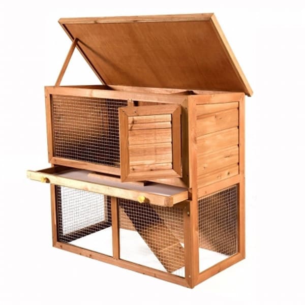 Petpurifiers 35 in. Wooden Chicken Coop Hen House Rabbit Wood Hutch Poultry Cage Waterproof - PE2629127