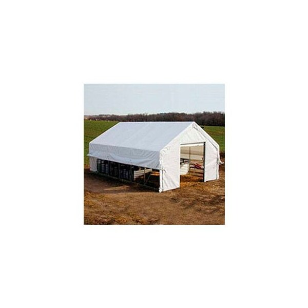 Clearspan Moo-Tel Calf Nursery w/ Open Ends 18'W x 24'L White - PB02702R4W