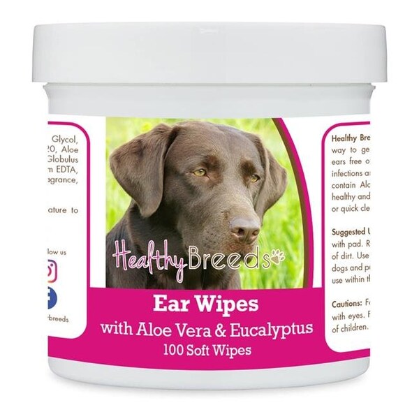 Healthy Breeds Healthy Breeds 192959823998 Labrador Retriever Ear Cleaning Wipes with Aloe & Eucalyptus for Dogs - 100 Count - 192959823998