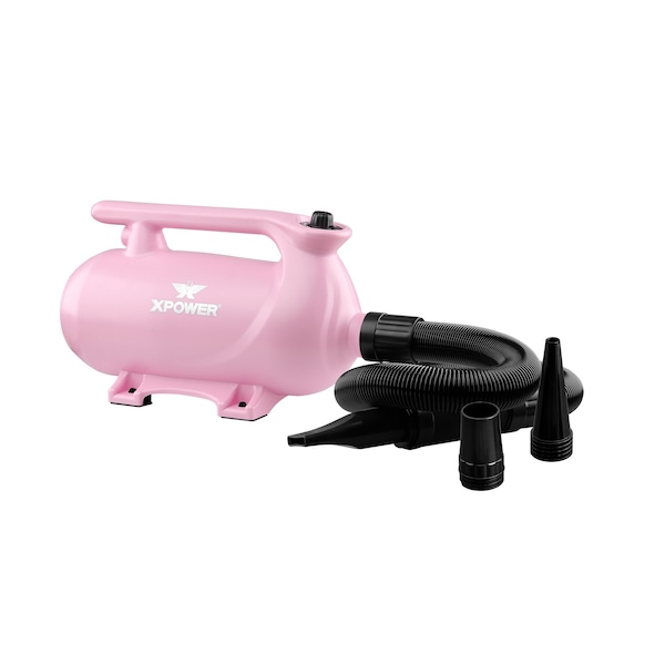 Xpower High Velocity Variable Speed Double Motor Pet Dryer - Pastel Pink - B-163-PASTEL-PINK