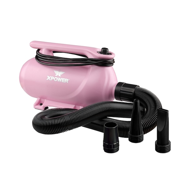 Xpower High Velocity Variable Speed Double Motor Pet Dryer - Pastel Pink - B-163-PASTEL-PINK
