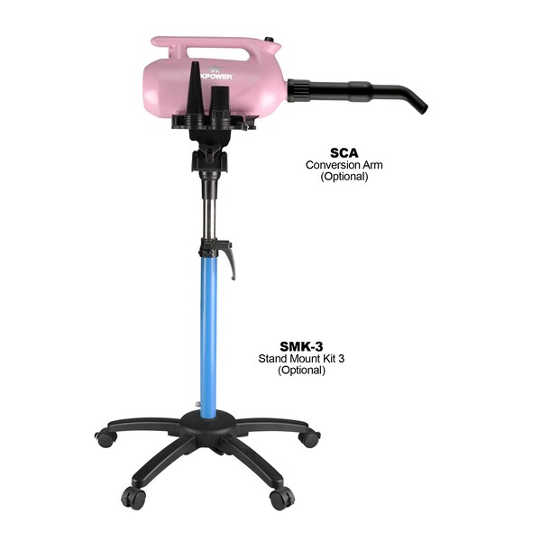 Xpower High Velocity Variable Speed Double Motor Pet Dryer - Pastel Pink - B-163-PASTEL-PINK