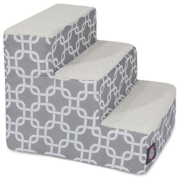 River Soap Co MajesticPet  3 Step Links Sherpa Pet Stairs, Gray - MA331226