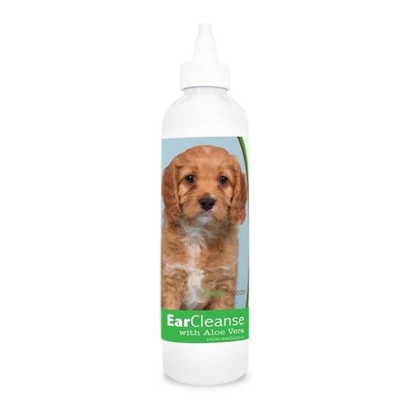 Healthy Breeds 8 oz Cavapoo Ear Cleanse with Aloe Vera Cucumber Melon - 840235197416