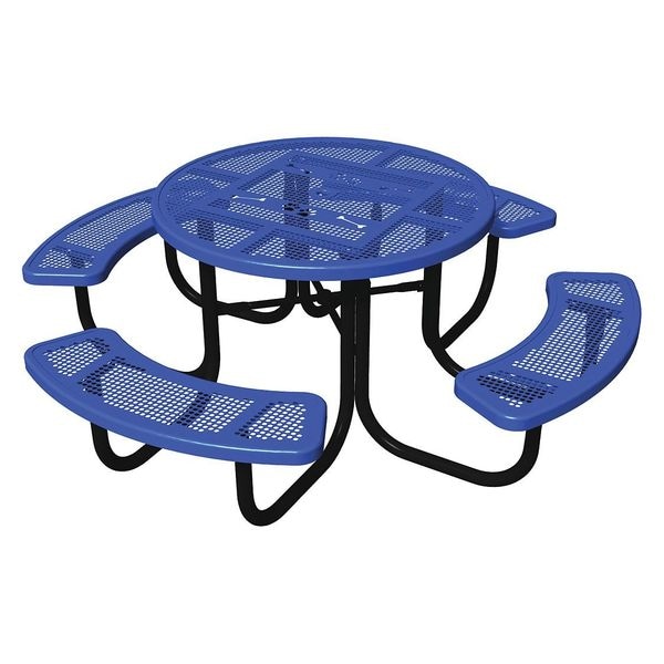 Bark Park Perforated Chow Hound Table, 82"X30", Round, Green - PBARK-358-RDP-GREEN