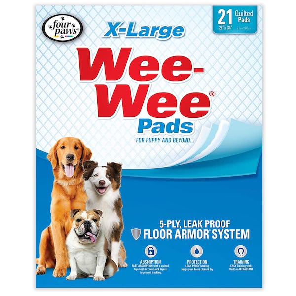 Four Paws Wee-Wee Pads 21Pcs Extra Large Wht 28"x3 - 100513822