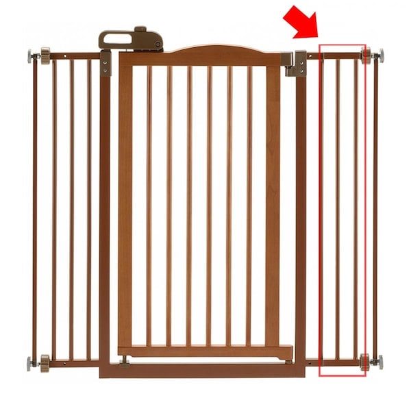 Richell 3.9 x 0.8 x 34.8 in. One-Touch Gate II Extension - Brown - Tall - 94356