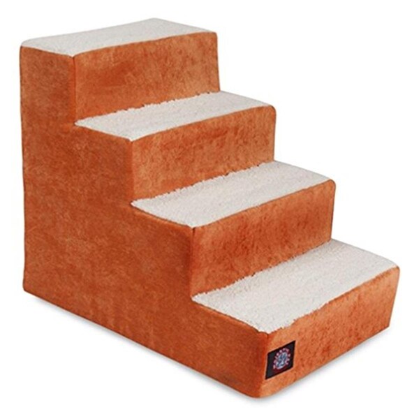River Soap Co MajesticPet  4 Step Villa Sherpa Pet Stairs, Orange - MA331217