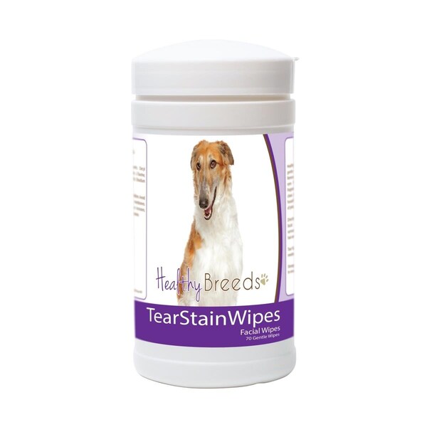 Healthy Breeds Borzois Tear Stain Wipes - 70 Count, 70PK - 840235176879