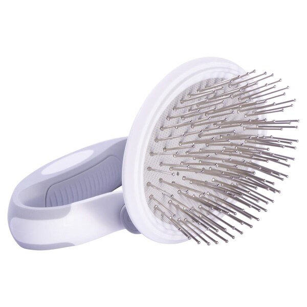 Petpurifiers Gyrater Travel Swivel Pet Grooming Pin Brush, White - One Size - PE3182251