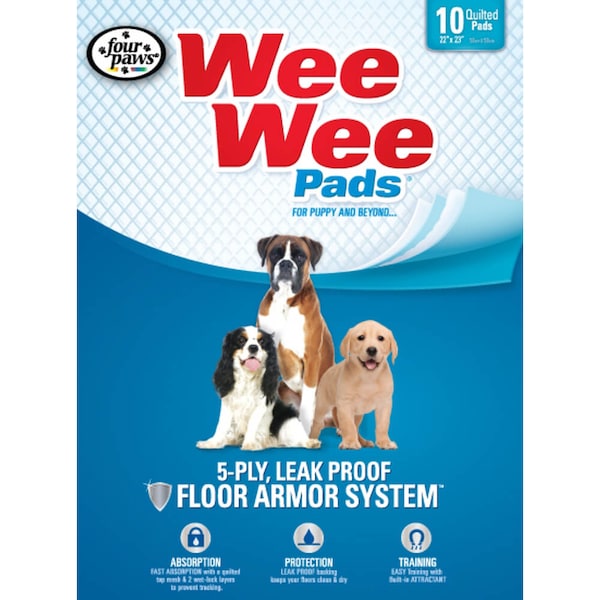 Four Paws Wee-Wee Pads 10Pcs Wht 22"x23"x0.1 - 100534711