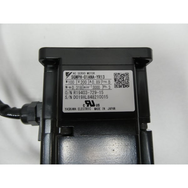 Yaskawa 3Ph 100W 3000Rpm 0.318Nm 200V-Ac Servo Motor - SGMPH-01ANA-YR13