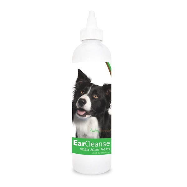 Healthy Breeds 8 oz Border Collie Ear Cleanse with Aloe Vera Cucumber Melon - 840235101444