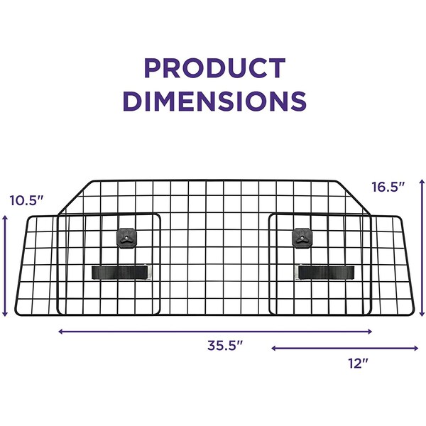 Pawple Dog Barrier for SUV's, Cars & Vehicles, Heavy-Duty - Adjustable Pet Barrier, Universal Fit - PAWDBAR