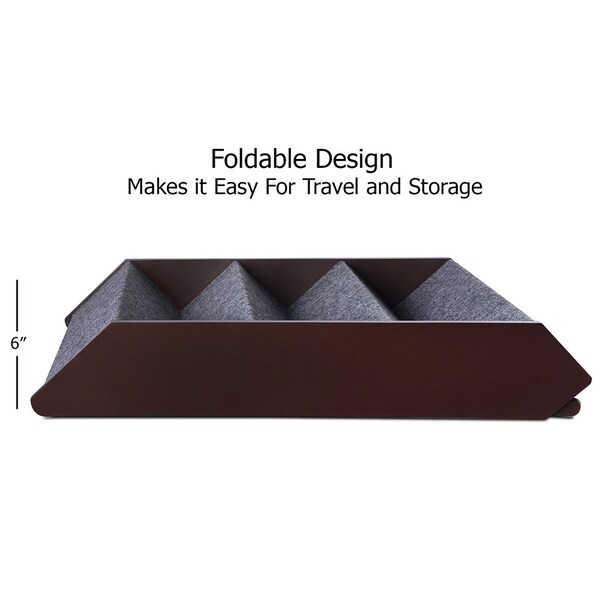 Arf Pets Foldable Wood Dog Stairs, 4 Levels Height Adjustment Wide Pet Steps for Dogs and Cats - APSTPS