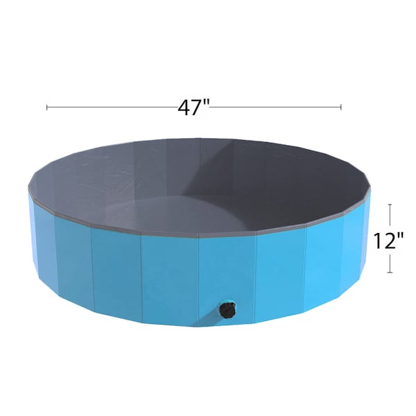 Pet Adobe Pet Adobe Foldable Pool for Dogs and Kids, Blue - 361746SQQ
