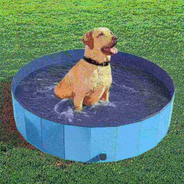Pet Adobe Pet Adobe Foldable Pool for Dogs and Kids, Blue - 361746SQQ