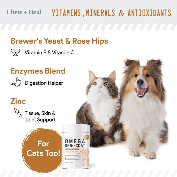 Chew + Heal Omega Skin & Coat - 180 Chews - CH-OMEGA-SKIN-COAT-180PK