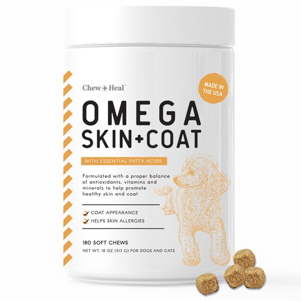 Chew + Heal Omega Skin & Coat - 180 Chews - CH-OMEGA-SKIN-COAT-180PK