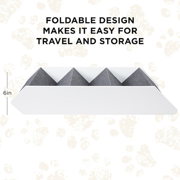 Arf Pets Wood Dog Stairs, 4 Levels Height Adjustment Wide Pet Steps, Foldable, White - APSTPSWH