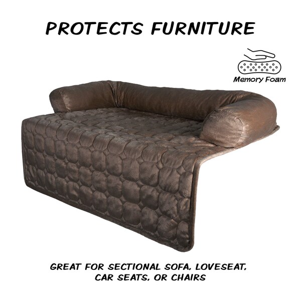 Pet Adobe Furniture Protector Pet Cover for Dogs and Cats with Shredded Memory Foam filled 35" x 35", Brown - 727173BMK