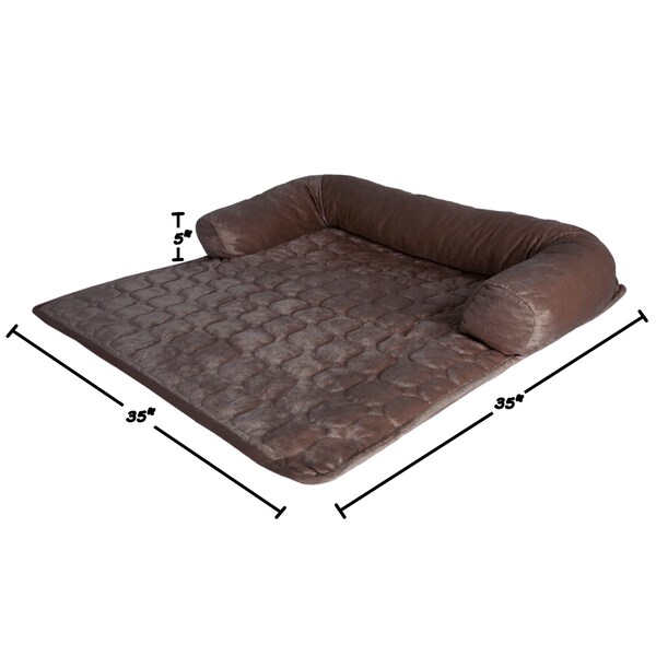 Pet Adobe Furniture Protector Pet Cover for Dogs and Cats with Shredded Memory Foam filled 35" x 35", Brown - 727173BMK