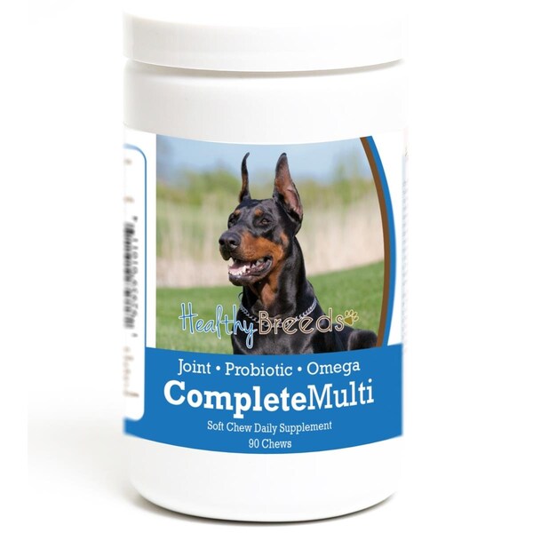 Healthy Breeds Doberman Pinscher all in one Multivitamin Soft Chew, 90PK - 192959010114