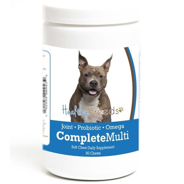 Healthy Breeds Healthy Breeds 192959009439 American Staffordshire Terrier all in one Multivitamin Soft Chew - 90 Count - 192959009439