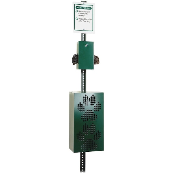 Tatco Dog Waste Station, In-Ground, Green - TCO28000