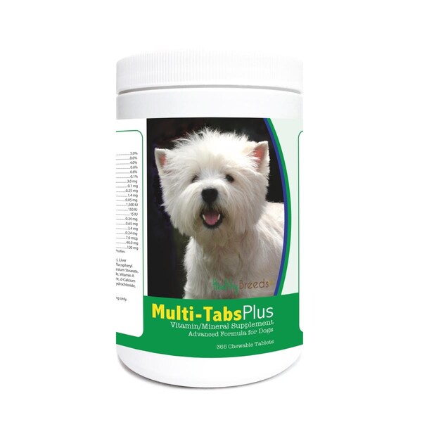 Healthy Breeds West Highland White Terrier Multi-Tabs Plus Chewable Tablets, 365PK - 840235122420